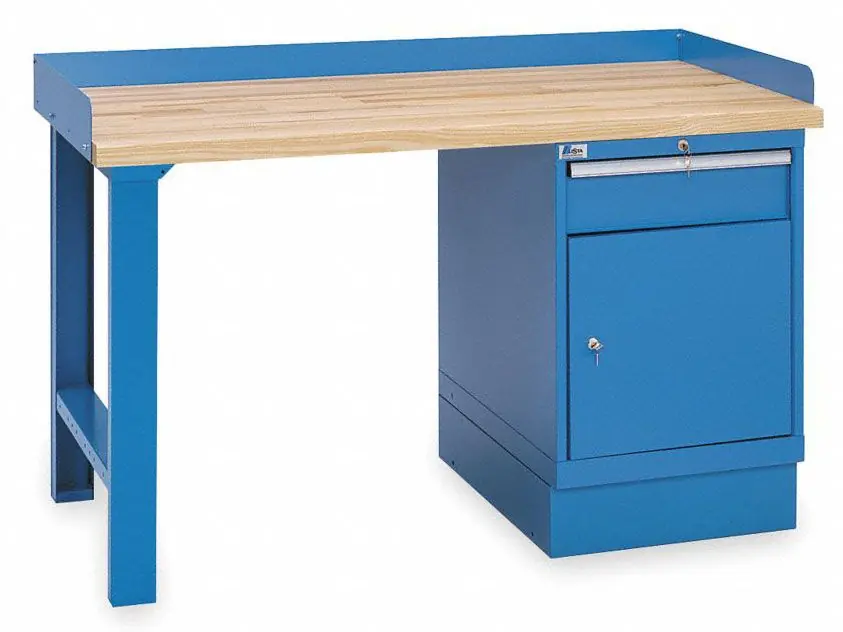 Lista XSWB30-60BT 30" x 60" Industrial Workstation with Butcher Block Work Surface & Single Cabinet Base