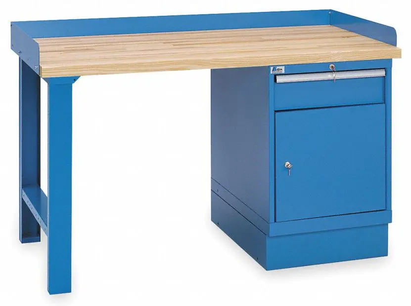Lista XSWB32-72BT 30" x 72" Industrial Workstation with Butcher Block Work Surface & Single Cabinet Base