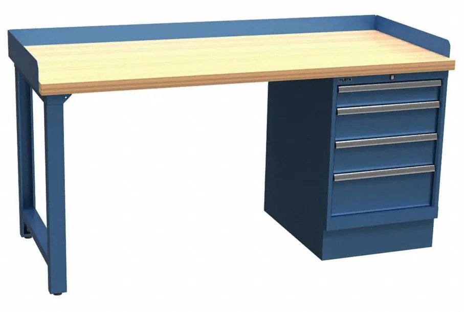 Lista XSWB82-72BT 30" x 72" Industrial Workstation with Butcher Block Work Surface & Single Drawer Bank