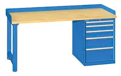Lista XSWB42-72BT 30" x 72" Industrial Workstation with Butcher Block Work Surface & Single Drawer Bank
