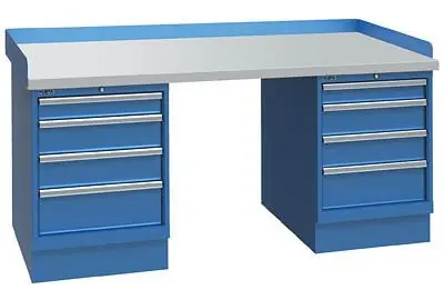 Lista XSWB113-72PT 30" x 72" Industrial Workstation with Laminate Work Surface & Dual Drawer Banks