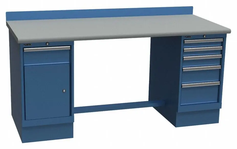 Lista XSTB93-72PT 30" x 72" Technical Workstation with Laminate Work Surface, Cabinet Base & Drawer Bank
