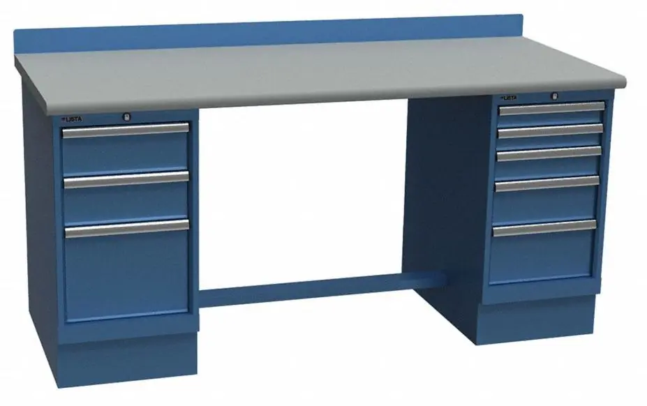Lista XSTB123-72PT 30" x 72" Technical Workstation with Laminate Work Surface & Dual Drawer Banks