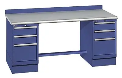 Lista XSTB55-72SD 30" x 72" Technical Workstation with Static Dissipative Laminate Work Surface & Dual Drawer Banks