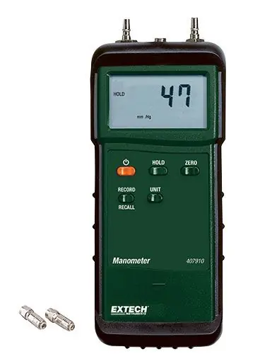 Extech 407910-NIST 29psi Heavy-Duty Differential Pressure Manometer, includes NIST Certificate