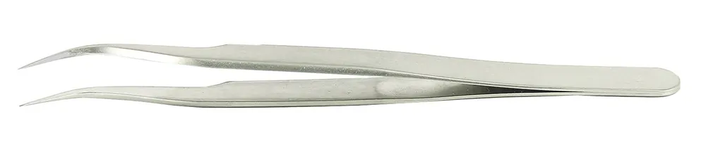 Ideal Tek 7-SA-6-ITE Premium Economy Medical-Grade Stainless Steel Tweezer with 35° Curved, Very Fine, Pointed Tips