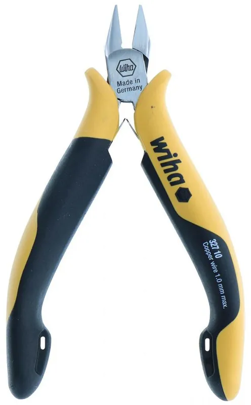 WIHA 32710 Precision Wide Tapered Head Full-Flush Carbon Steel Cutter with Soft Grip Non-Slip Handles, 4.5" OAL