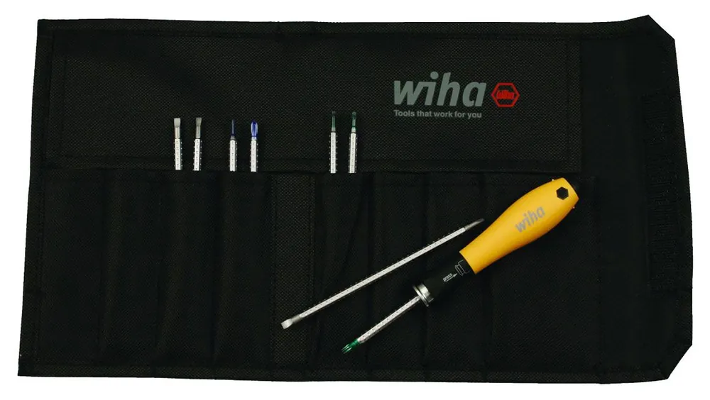 Wiha 26994 9-Piece SYSTEM 4 Drive-Loc Slotted/Phillips/TORX® Set, includes Canvas Pouch