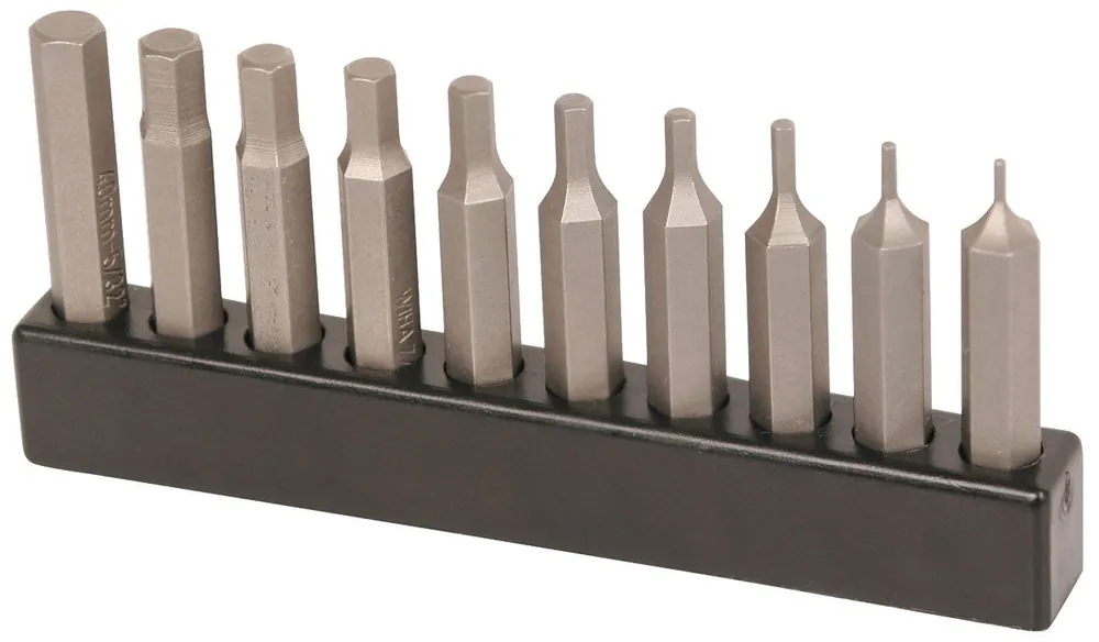 Wiha 75982 Micro Hex Inch Bit Set, 28mm OAL