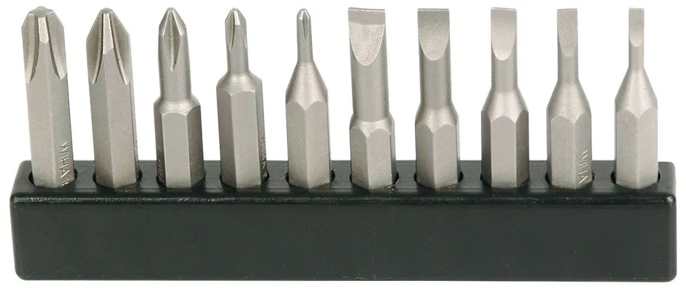Wiha 75987 Micro Slotted & Phillips Bit Set, 28mm OAL