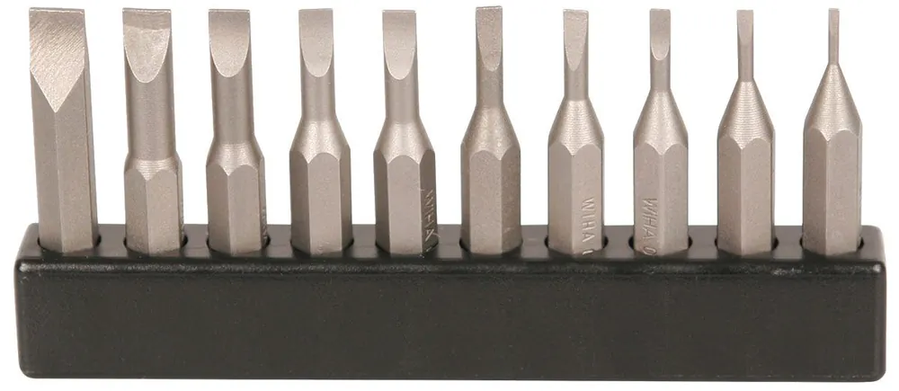 Wiha 75984 Micro Slotted Bit Set, 28mm OAL