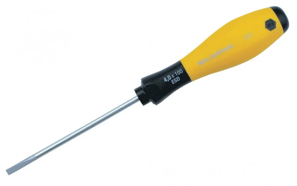 Wiha ESD-Safe SoftFinish® Slotted Screwdriver with Cushion Handles