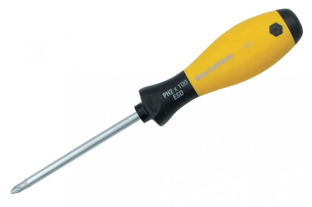 Wiha ESD-Safe SoftFinish® Phillips Screwdriver with Cushion Handles