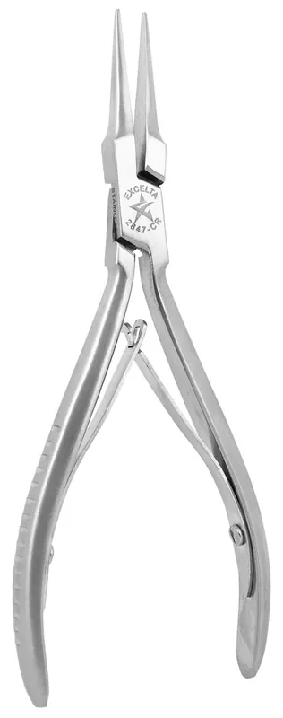 Excelta 2847-CR ★★ Cleanroom-Safe Medium Needle Nose Stainless Steel Pliers with Dual Leaf Springs Handles, 5.75" OAL