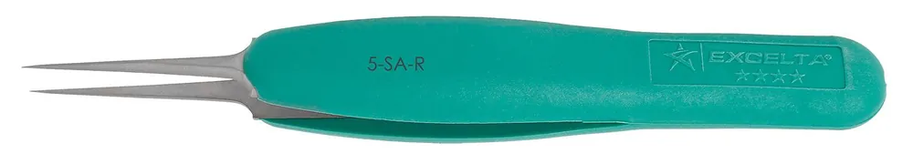 Excelta 00-SA-R ★★★★ ESD-Safe, Cleanroom-Safe Neverust® Stainless Steel Tweezer with Ergo-Tweeze® Handle & Straight, Strong, Medium Tips