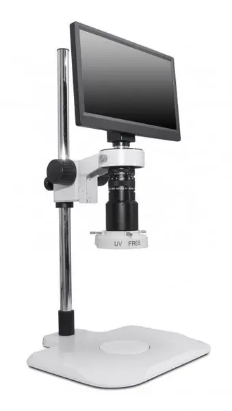 Scienscope MAC3-PK1-E2D MAC3 Ergonomic Inspection System with LED Ring Light, Post Stand & 1080p Camera