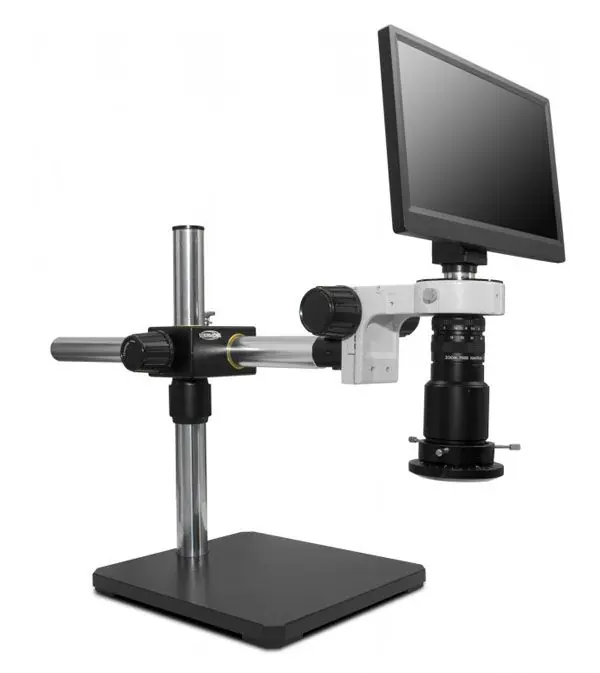 Scienscope MAC3-PK5S-R3 MAC3 Ergonomic Inspection System with High Intensity LED Dome Light, Single Arm Boom Stand & 1080p Camera
