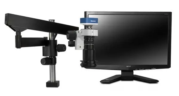 Scienscope MAC-PK3-R3 Macro Video Inspection System with High Intensity LED Ring Light, Articulating Arm & 1080p Camera