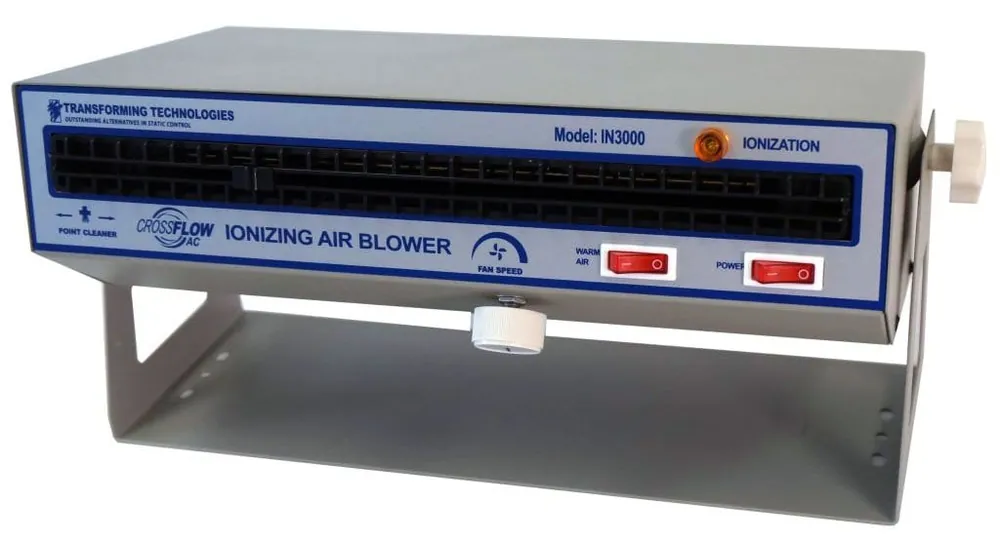 Transforming Technologies IN3000 CrossFLOW™ Wide Coverage Benchtop Ionizing Blower with Heater, 100/240V