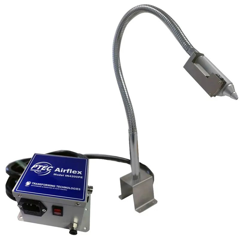 Transforming Technologies IN4200PE Ptec™ AirFLEX Ionizing Nozzle with Flexible Neck & Photoelectric Eye, 100/240V