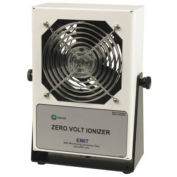 Desco 50690 Zero Volt Powder Coated Benchtop Ionizing Blower, 120V