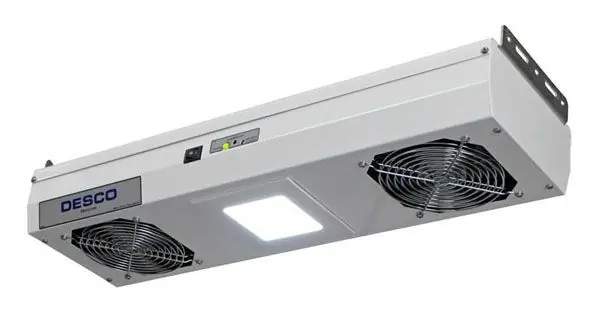 Desco 60467 Chargebuster® 2-Fan Overhead Ionizing Blower with Light, 120V