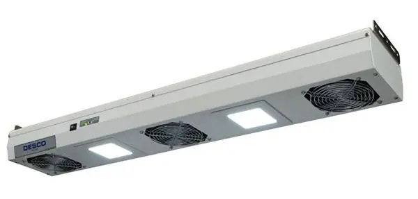 Desco 60468 Chargebuster® 3-Fan Overhead Ionizing Blower with 2 Lights, 120V