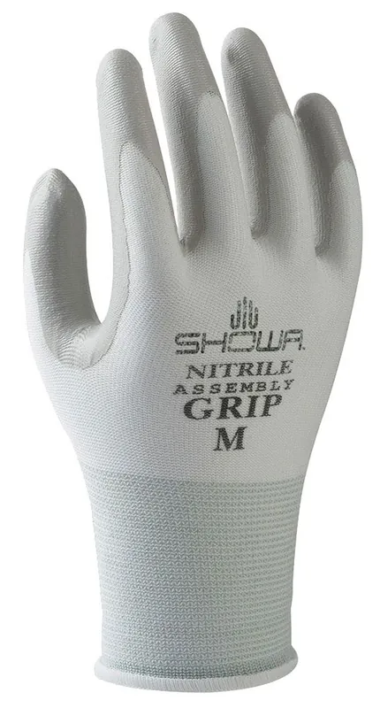 Showa 370W Lint-Free Nitrile Coated Palm Dipped 13-Gauge General Purpose Nylon Gloves