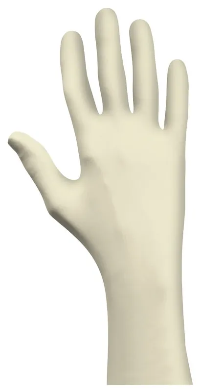 Showa 5005PF Powder-Free 3 Mil Rubber/Latex Gloves with Bisque Grip, Natural, 9.5"