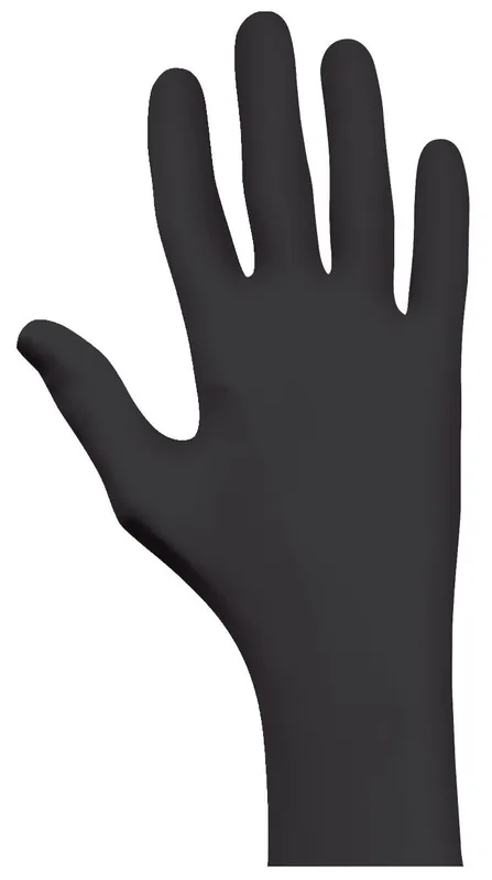 Showa 6112PF Eco Best Technology® (EBT) Powder-Free Biodegradable 4 Mil Nitrile Gloves with Bisque Fingertips, Black, 9.5"