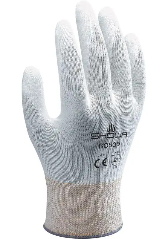 Showa BO500W Polyurethane Palm Coated 13-Gauge General Purpose Nylon Gloves