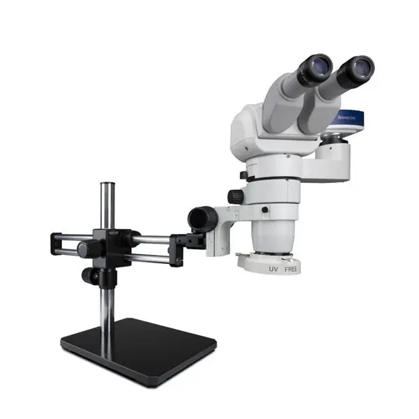 Scienscope CMO-PK10-E1-E E-Series 0-45° Tilting Trinocular Microscope with Dual Boom Stand, 1080p Camera & LED Ring Light