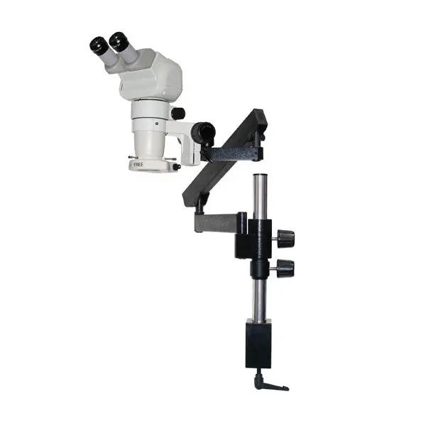 Scienscope CMO-PK3-E1-E E-Series 0-45° Tilting Binocular Microscope with Articulating Arm Stand & LED Ring Light