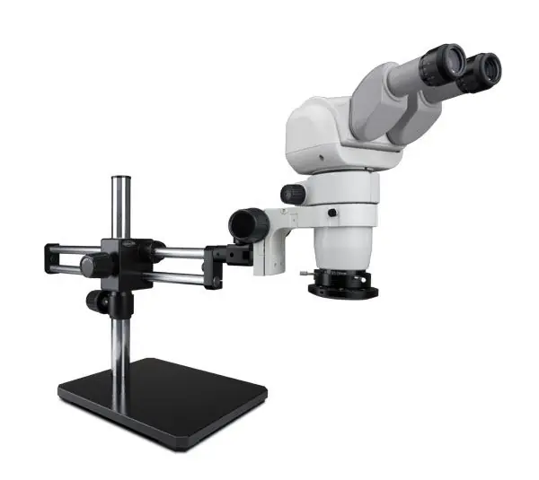 Scienscope CMO-PK5D-R3E-E E-Series 0-45° Tilting Binocular Microscope with Dual Boom Stand & High Intensity LED Ring Light