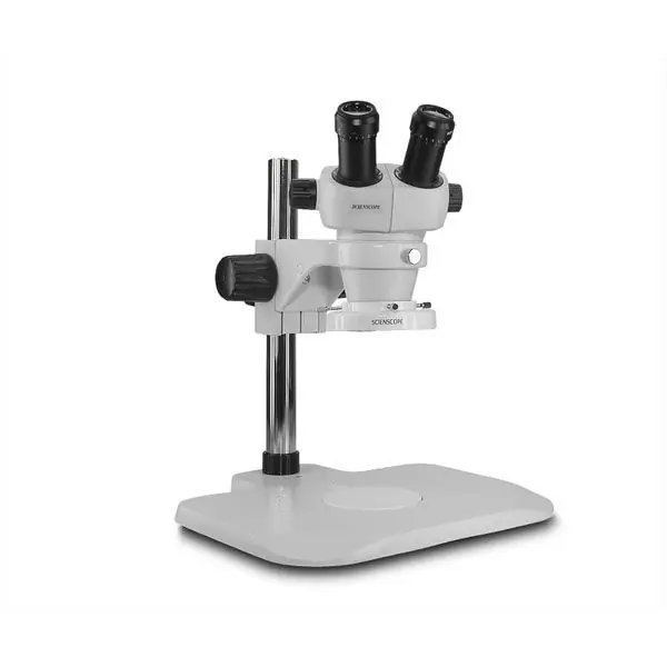 Scienscope ELZ-PK1-E1 ELZ-Series Binocular Microscope with Post Stand & LED Ring Light