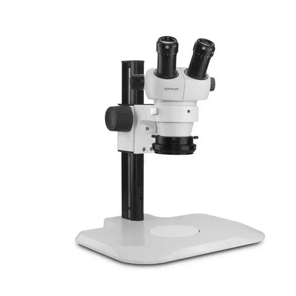Scienscope ELZ-PK2-R3 ELZ-Series Binocular Microscope with Track Stand, High Intensity LED Ring Light & Polarizer