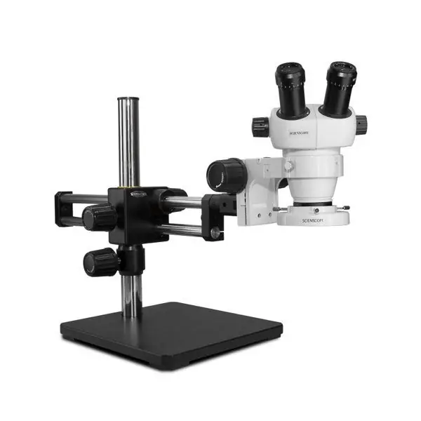 Scienscope ELZ-PK5D-E1 ELZ-Series Binocular Microscope with Dual Boom Stand & LED Ring Light