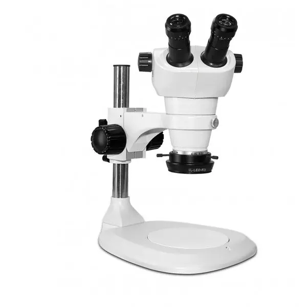Scienscope NZ-PK1-R3 NZ-Series Binocular Microscope with Post Stand, High Intensity LED Ring Light & Polarizer