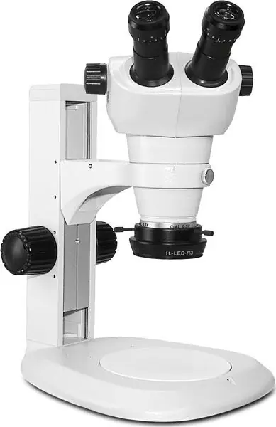 Scienscope NZ-PK2-R3E NZ-Series Binocular Microscope with Track Stand & High Intensity LED Ring Light