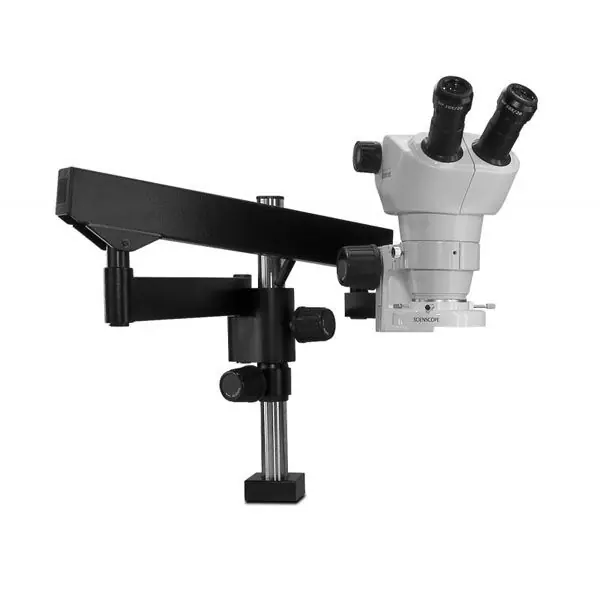 Scienscope NZ-PK3FX-E1 NZ-Series Binocular Microscope with Heavy-Duty Articulating Arm & LED Ring Light