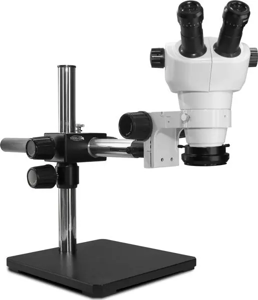 Scienscope NZ-PK5S-R3E NZ-Series Binocular Microscope with Boom Stand & High Intensity LED Ring Light