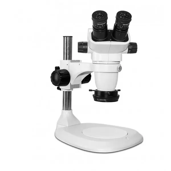 Scienscope SZ-PK1-R3 SSZ-II Series Binocular Microscope with Post Stand, High Intensity LED Ring Light & Polarizer