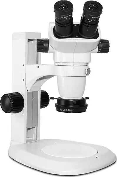Scienscope SZ-PK2-R3E SSZ-II Series Binocular Microscope with Track Stand & High Intensity LED Ring Light