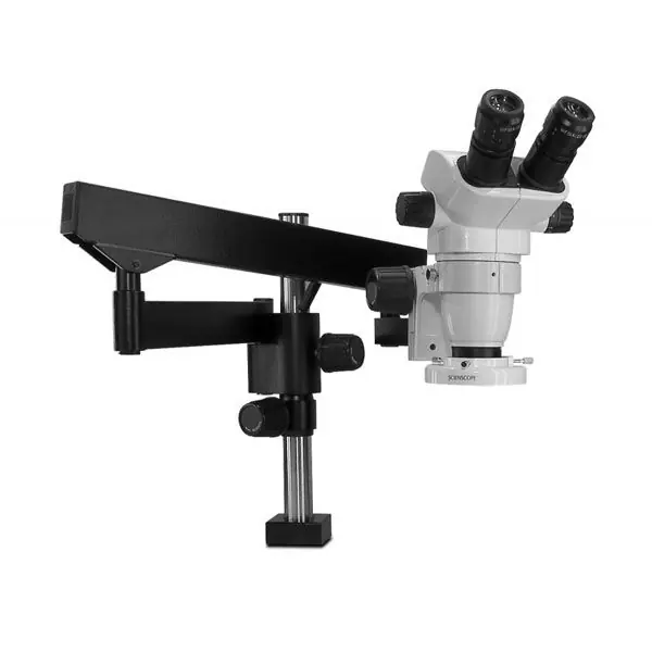 Scienscope SZ-PK3FX-E1 SSZ-II Series Binocular Microscope with Heavy-Duty Articulating Arm & LED Ring Light