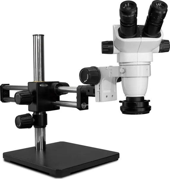 Scienscope SZ-PK5D-R3E SSZ-II Series Binocular Microscope with Dual Boom Stand & High Intensity LED Ring Light