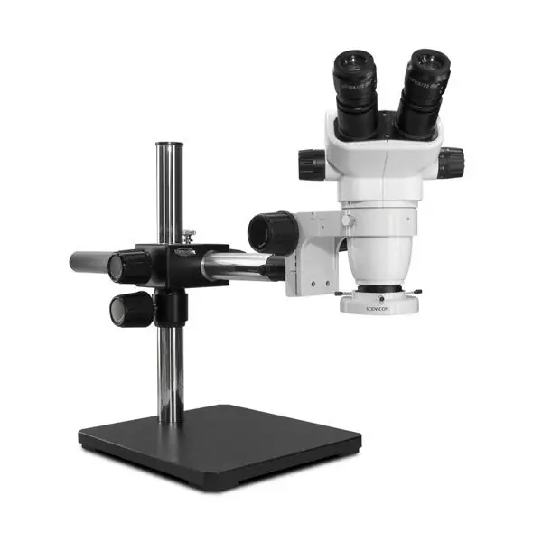 Scienscope SZ-PK5S-E1 SSZ-II Series Binocular Microscope with Boom Stand & LED Ring Light