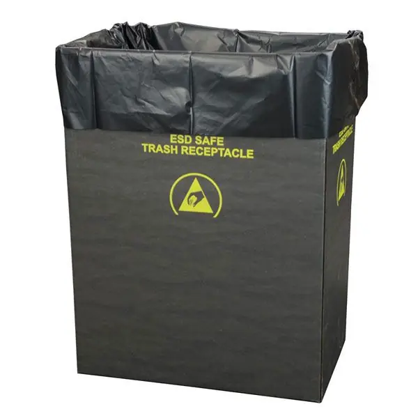 Protektive Pak 37821 Dissipative Trash Can Liners, Black, 55 Gallon