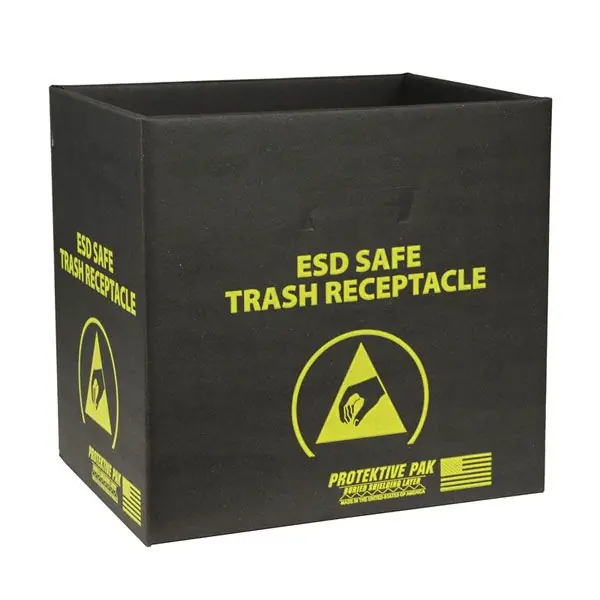 Protektive Pak 37811 Dissipative Trash Bin, 9 Gallon