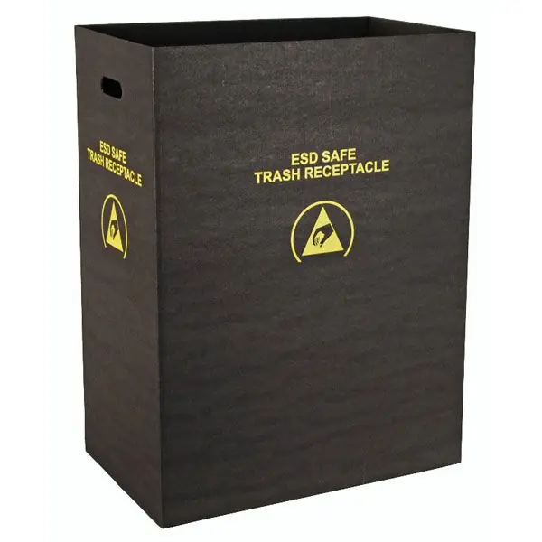 Protektive Pak 37815 Economy Dissipative Trash Bin with Handles, 36 Gallon
