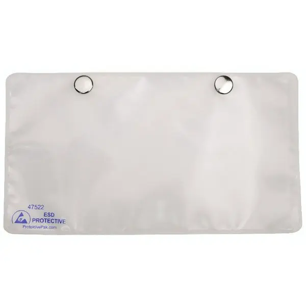 Protektive Pak 47522 Dissipative Card Holder with Snaps, 4" x 7"